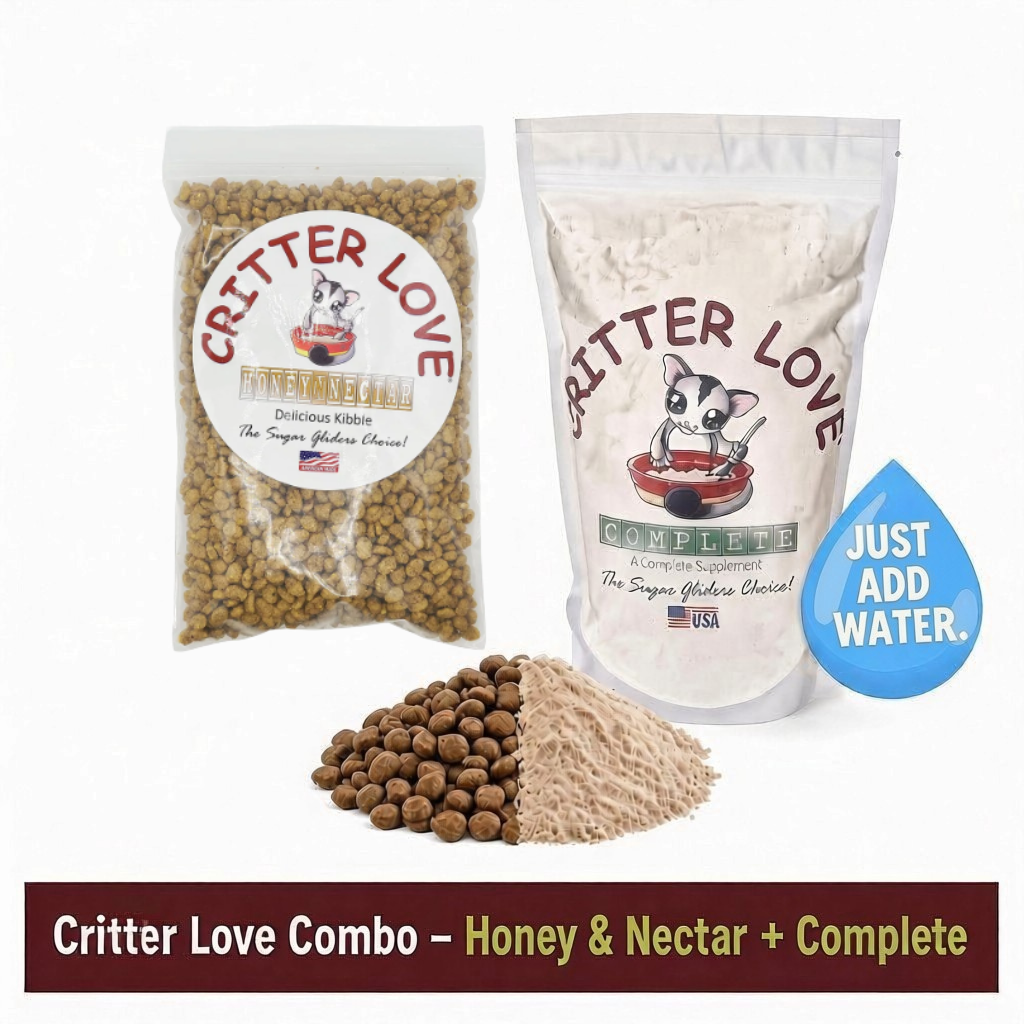 Critter Love Complete & Honey & Nectar Kibble Sugar Glider Food - Combo Pack